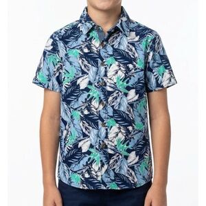 Sovereign Code Boys Tropical Leaf Button-Down EUC